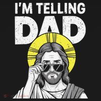 Funny Jesus Saying Im Telling Dad Backpack thumb 2