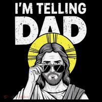 Funny Jesus Saying Im Telling Dad Bucket Hat thumb 4