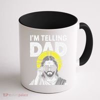 Funny Jesus Saying Im Telling Dad Coffee Mug thumb 1