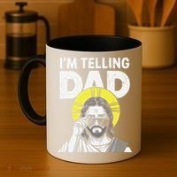 Funny Jesus Saying Im Telling Dad Coffee Mug thumb 4