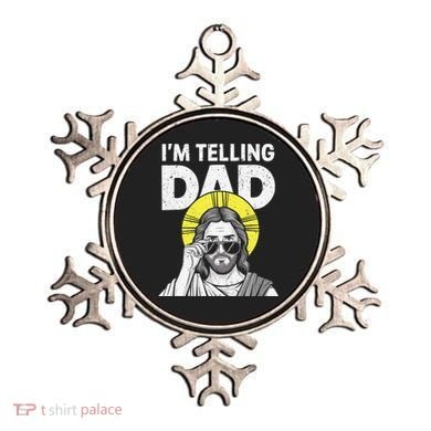 Funny Jesus Saying Im Telling Dad Ornament