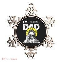 Funny Jesus Saying Im Telling Dad Ornament thumb 0