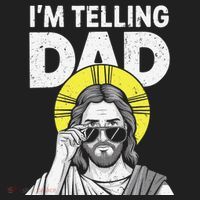 Funny Jesus Saying Im Telling Dad Golf Towel thumb 3