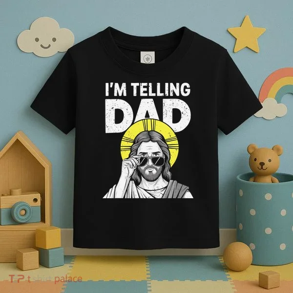 Funny Jesus Saying Im Telling Dad Toddler T-Shirt