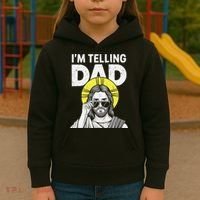 Funny Jesus Saying Im Telling Dad Kids Hoodie thumb 3