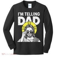Funny Jesus Saying Im Telling Dad Kids Long Sleeve Shirt thumb 0