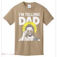 Funny Jesus Saying Im Telling Dad Kids T-Shirt thumb 0
