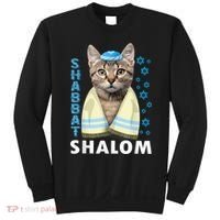 Funny Jewish Shabbat Shalom Cute Cat With Kippah Sweatshirt thumb 0