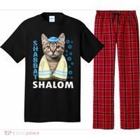Funny Jewish Shabbat Shalom Cute Cat With Kippah Pajama Set thumb 0