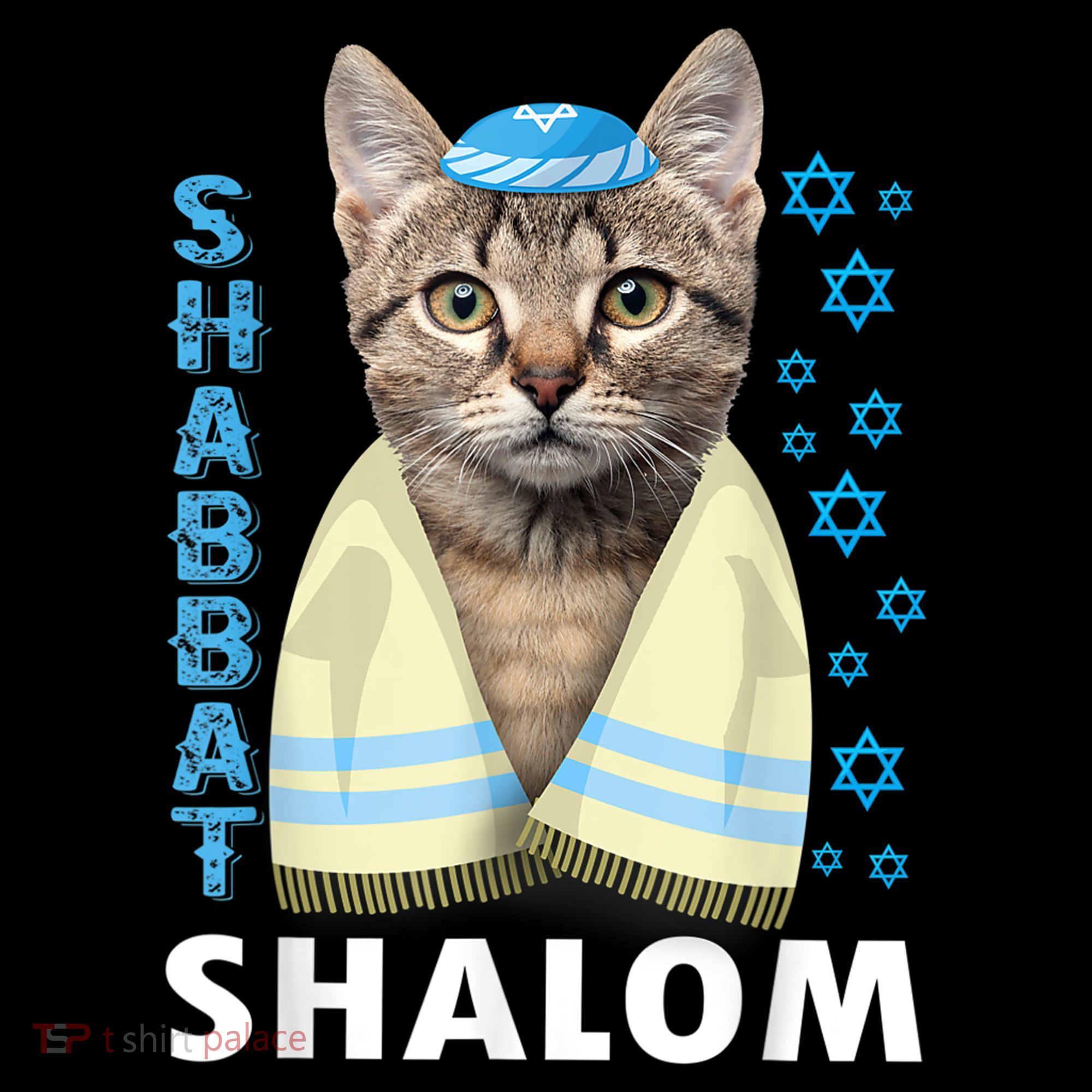 Funny Jewish Shabbat Shalom Cute Cat With Kippah Women's Hoodie