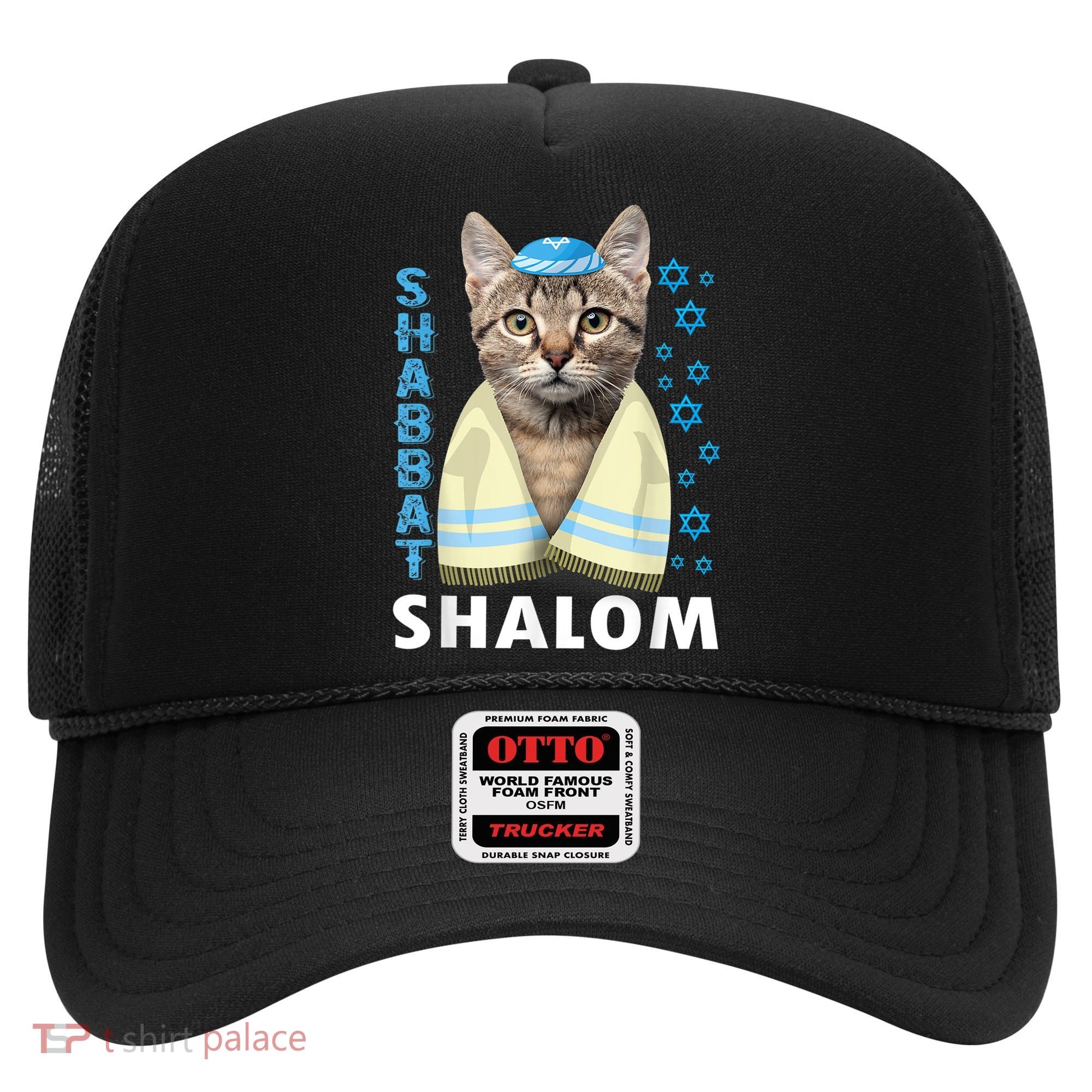 Funny Jewish Shabbat Shalom Cute Cat With Kippah Hat