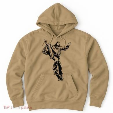 Funny Jesus Skateboarding Skater And Skateboard Jesus Design Hoodie