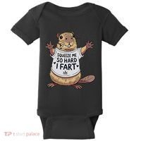 Funny Joke Squeeze Me So Hard I Fart Baby Bodysuit thumb 0