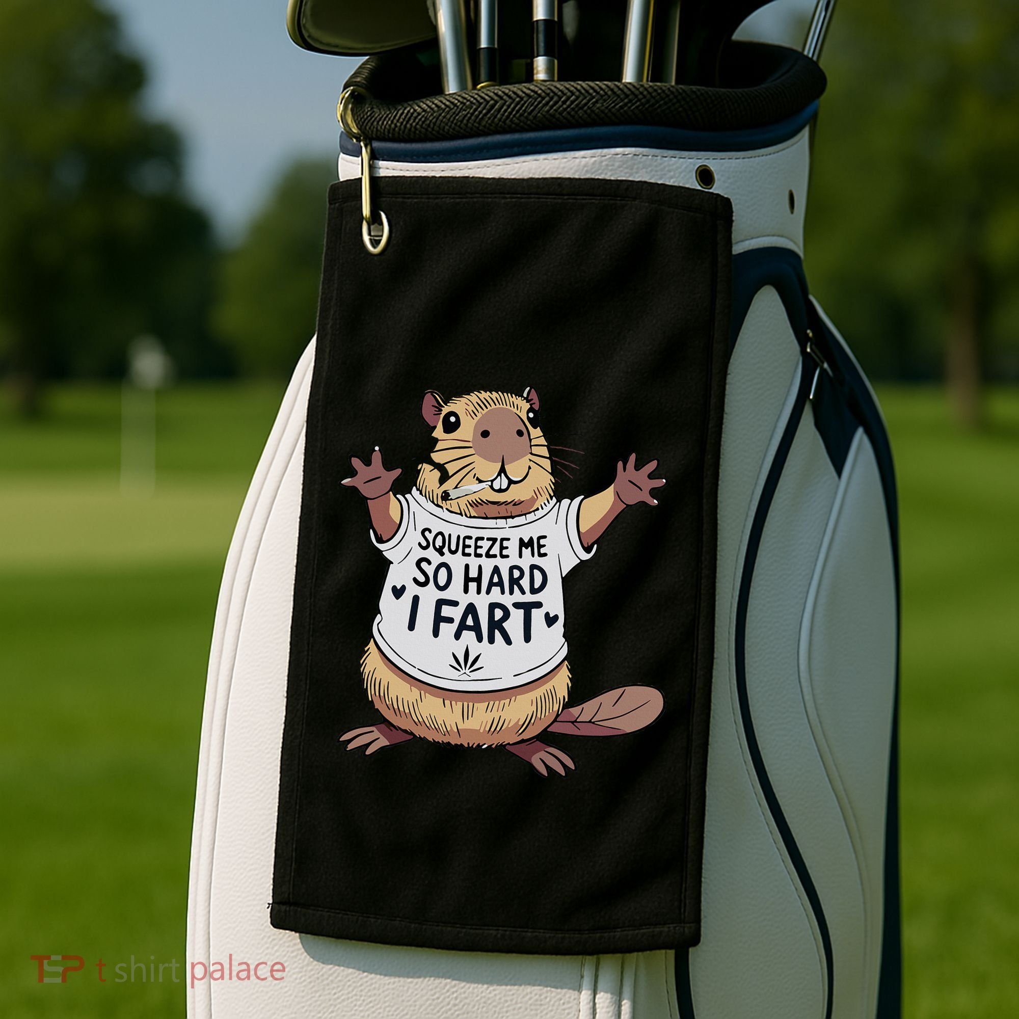 Funny Joke Squeeze Me So Hard I Fart Golf Towel