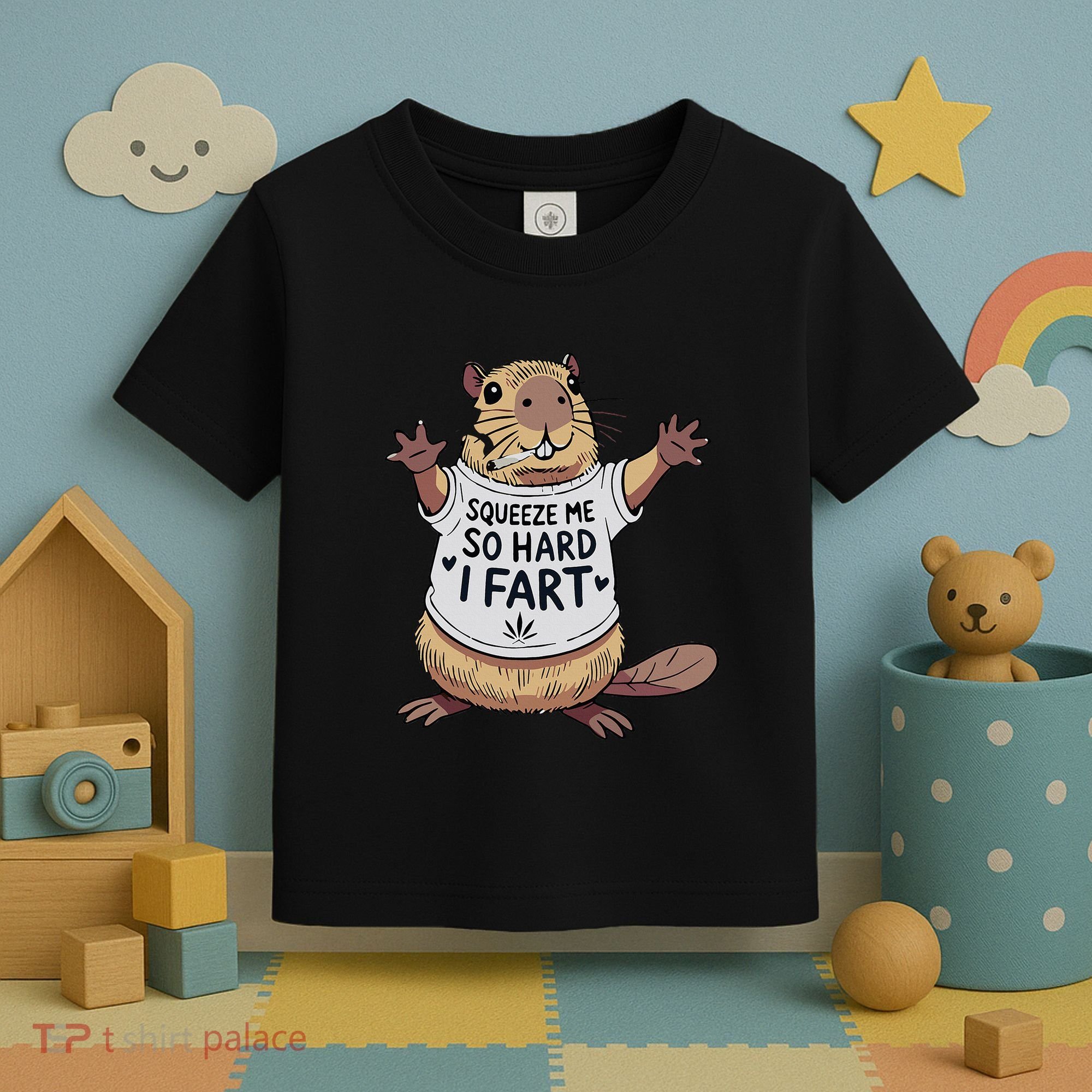 Funny Joke Squeeze Me So Hard I Fart Toddler T-Shirt