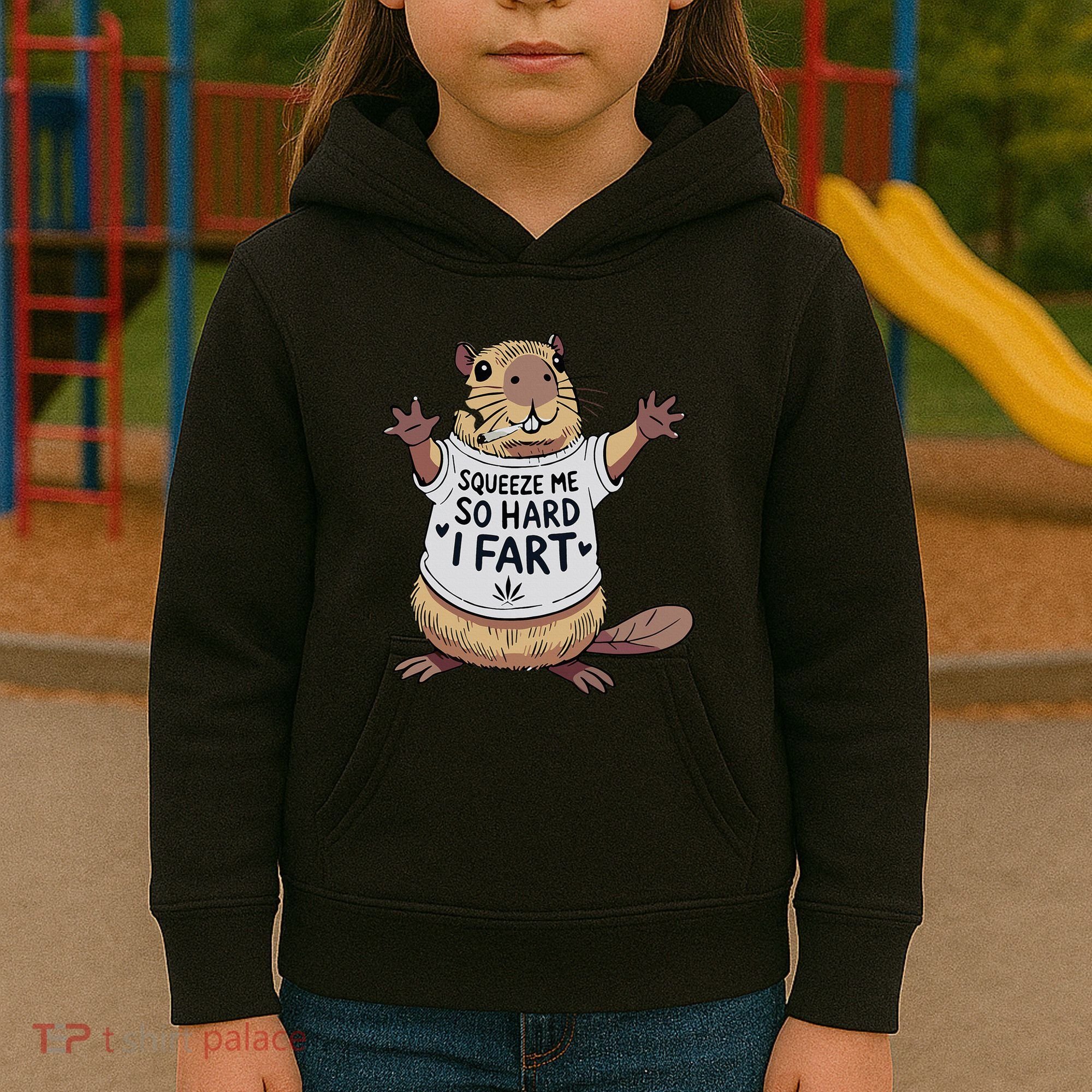 Funny Joke Squeeze Me So Hard I Fart Kids Hoodie