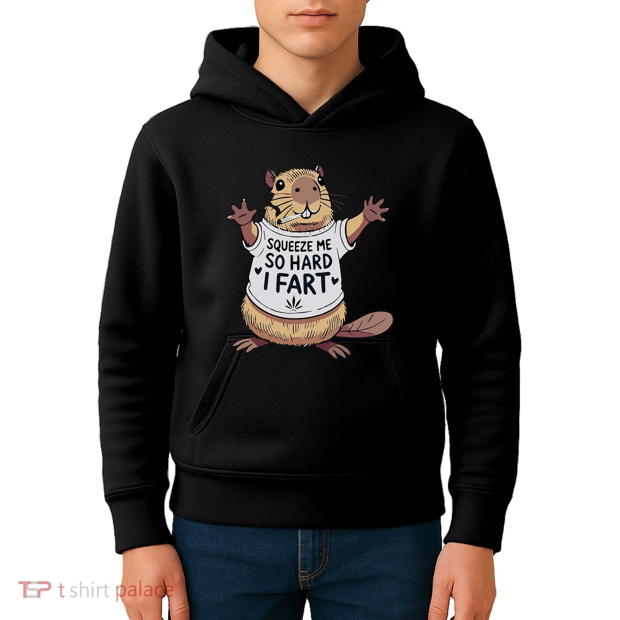 Funny Joke Squeeze Me So Hard I Fart Kids Hoodie