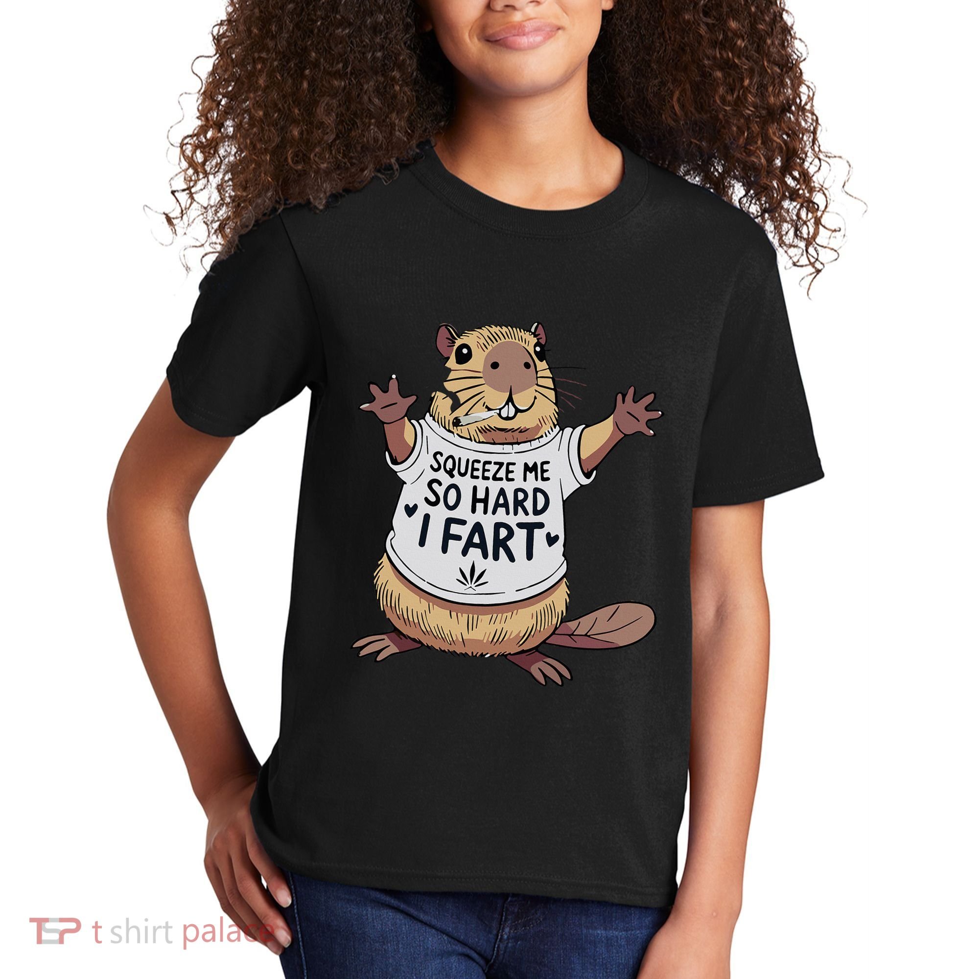 Funny Joke Squeeze Me So Hard I Fart Kids T-Shirt