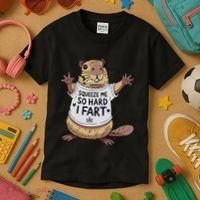 Funny Joke Squeeze Me So Hard I Fart Kids T-Shirt thumb 3