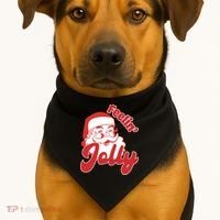 Feelin Jolly Santa Claus Christmas Holiday USA-Made Doggie Bandana thumb 1