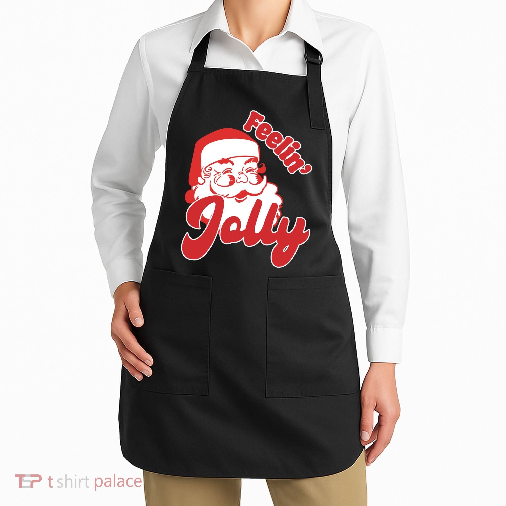 Feelin Jolly Santa Claus Christmas Holiday Apron