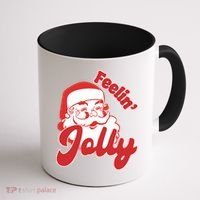 Feelin Jolly Santa Claus Christmas Holiday Coffee Mug thumb 1