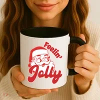 Feelin Jolly Santa Claus Christmas Holiday Coffee Mug thumb 3