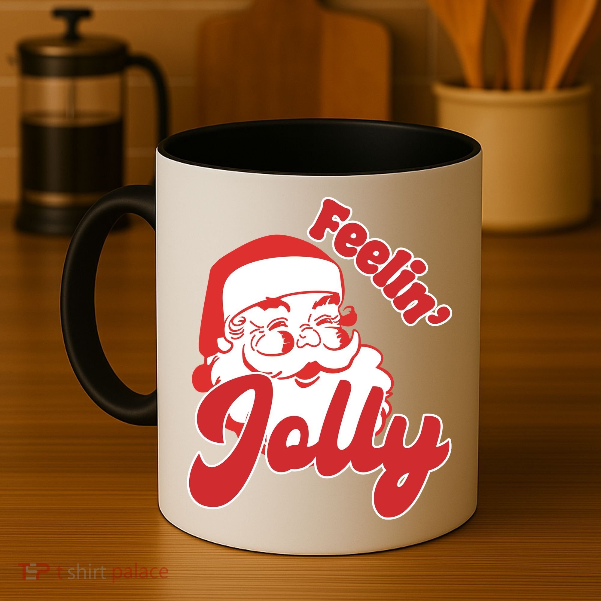 Feelin Jolly Santa Claus Christmas Holiday Coffee Mug