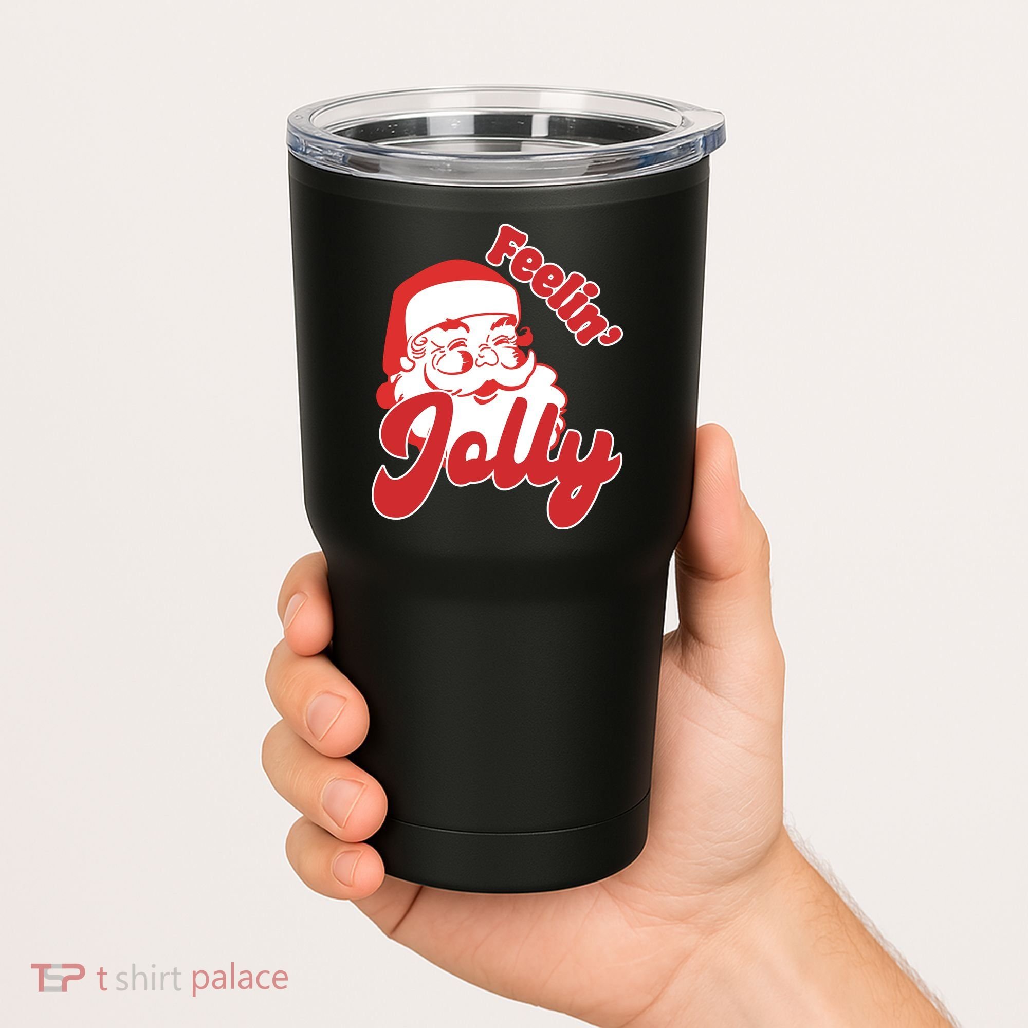 Feelin Jolly Santa Claus Christmas Holiday Tumbler