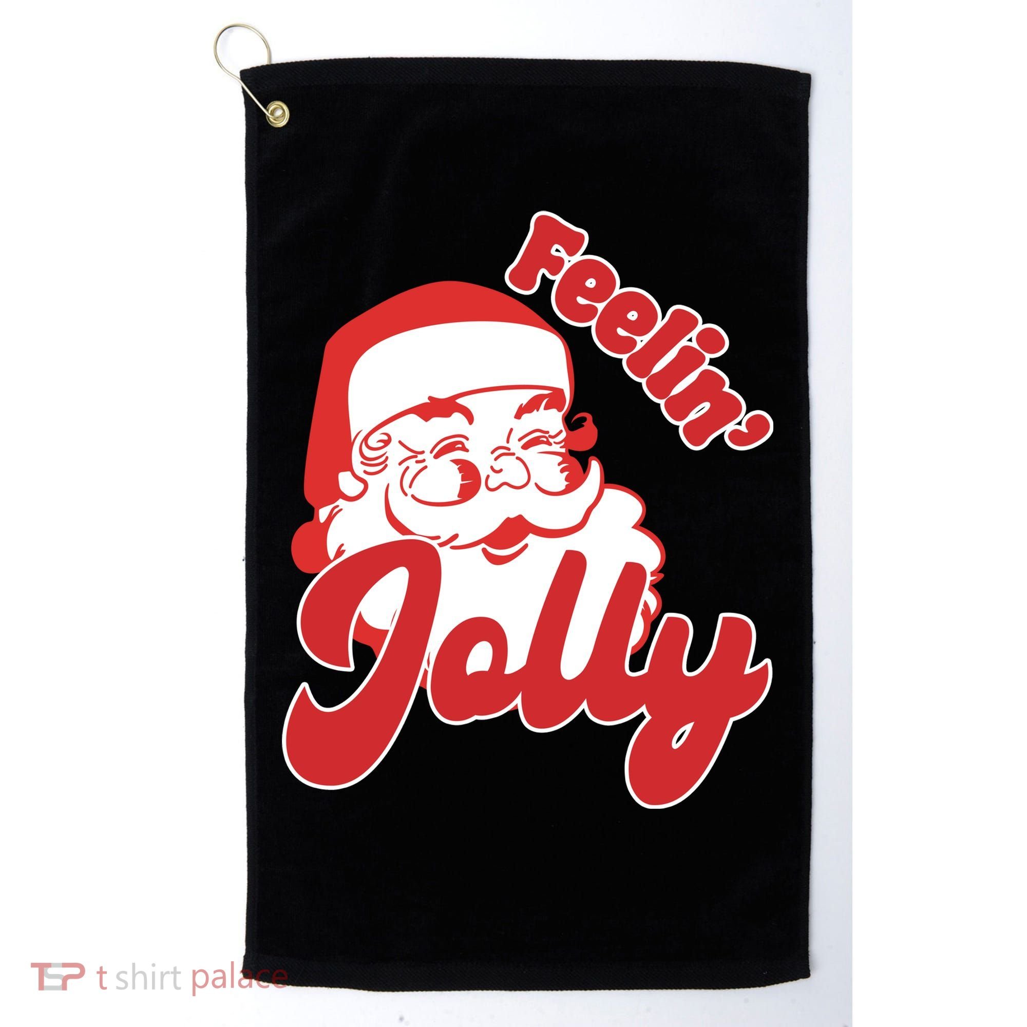 Feelin Jolly Santa Claus Christmas Holiday Golf Towel