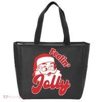 Feelin Jolly Santa Claus Christmas Holiday Tote Bag thumb 0