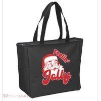 Feelin Jolly Santa Claus Christmas Holiday Tote Bag thumb 2