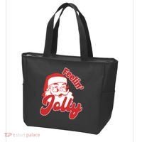 Feelin Jolly Santa Claus Christmas Holiday Tote Bag thumb 3