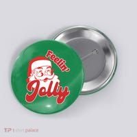 Feelin Jolly Santa Claus Christmas Holiday Button thumb 0