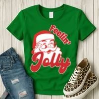 Feelin Jolly Santa Claus Christmas Holiday Women's T-Shirt thumb 3