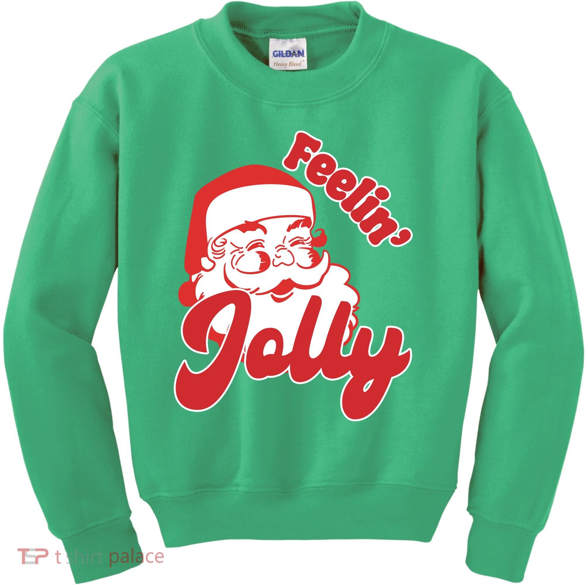 Feelin Jolly Santa Claus Christmas Holiday Kids Sweatshirt