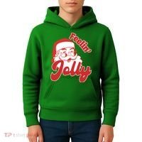 Feelin Jolly Santa Claus Christmas Holiday Kids Hoodie thumb 4