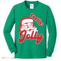 Feelin Jolly Santa Claus Christmas Holiday Kids Long Sleeve Shirt thumb 0