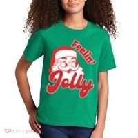 Feelin Jolly Santa Claus Christmas Holiday Kids T-Shirt thumb 2