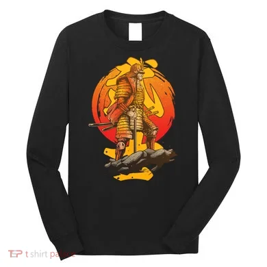 Firey Japanese Samurai Warrior Long Sleeve Shirt
