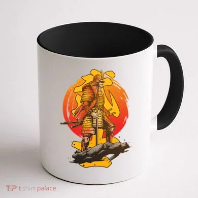 Firey Japanese Samurai Warrior Coffee Mug back