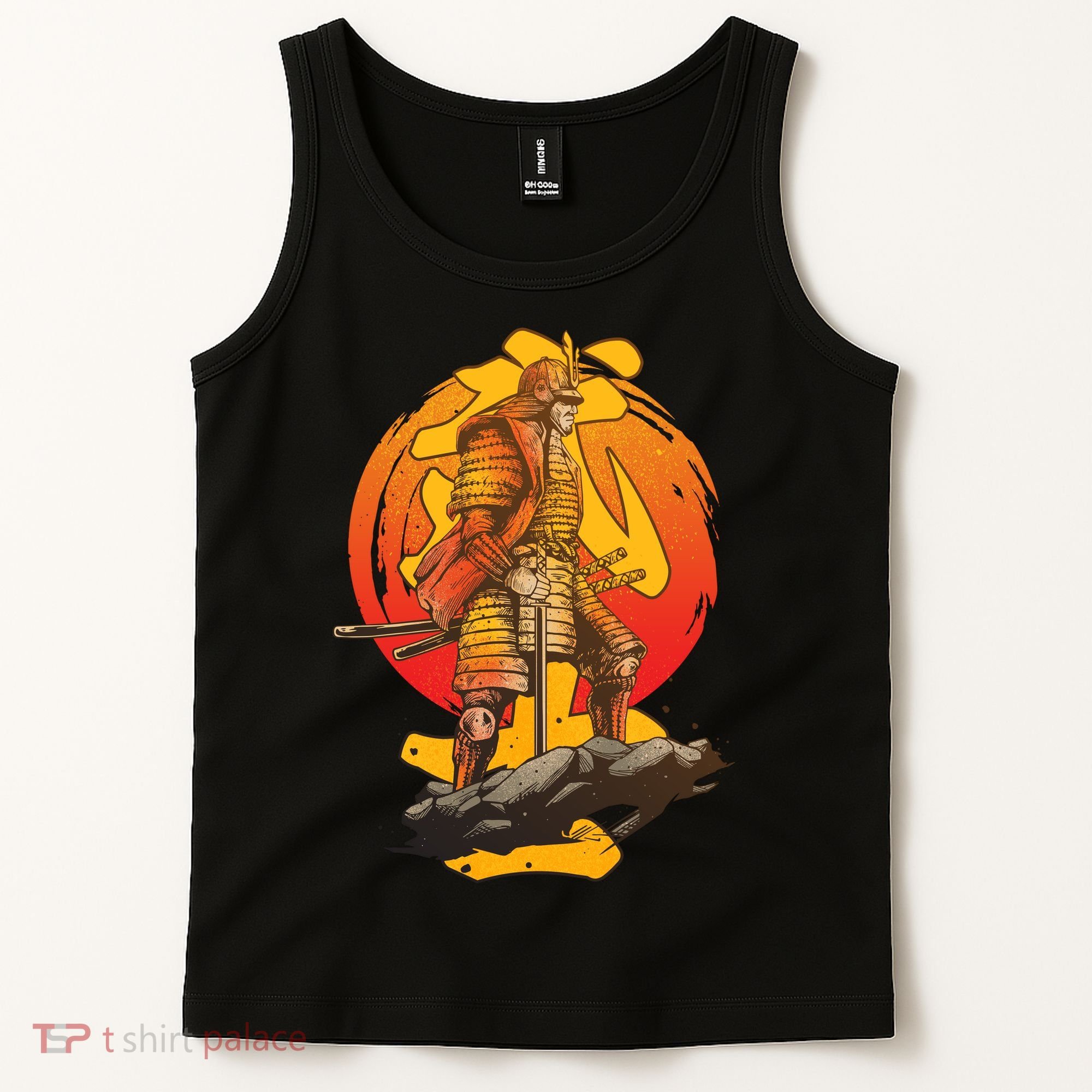 Firey Japanese Samurai Warrior Tank Top