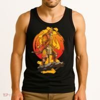 Firey Japanese Samurai Warrior Tank Top thumb 3