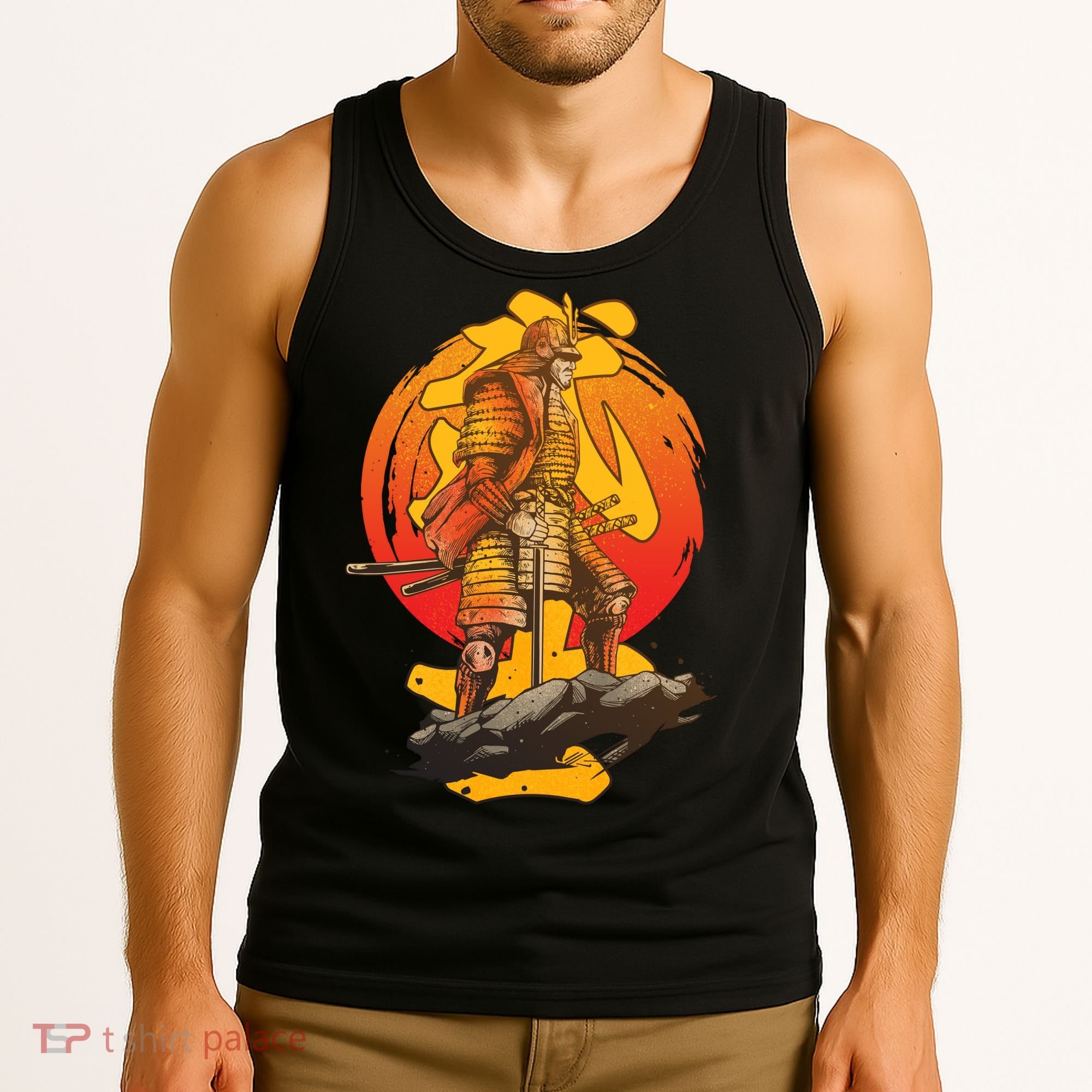 Firey Japanese Samurai Warrior Tank Top