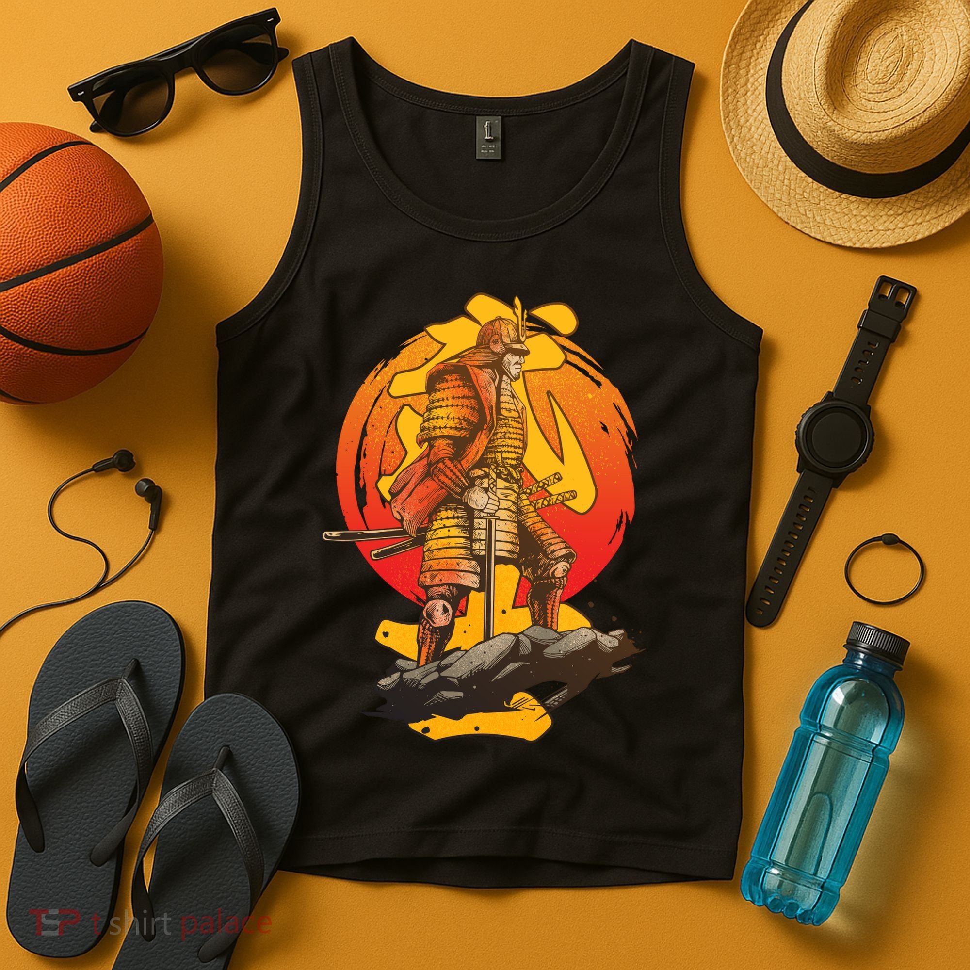Firey Japanese Samurai Warrior Tank Top