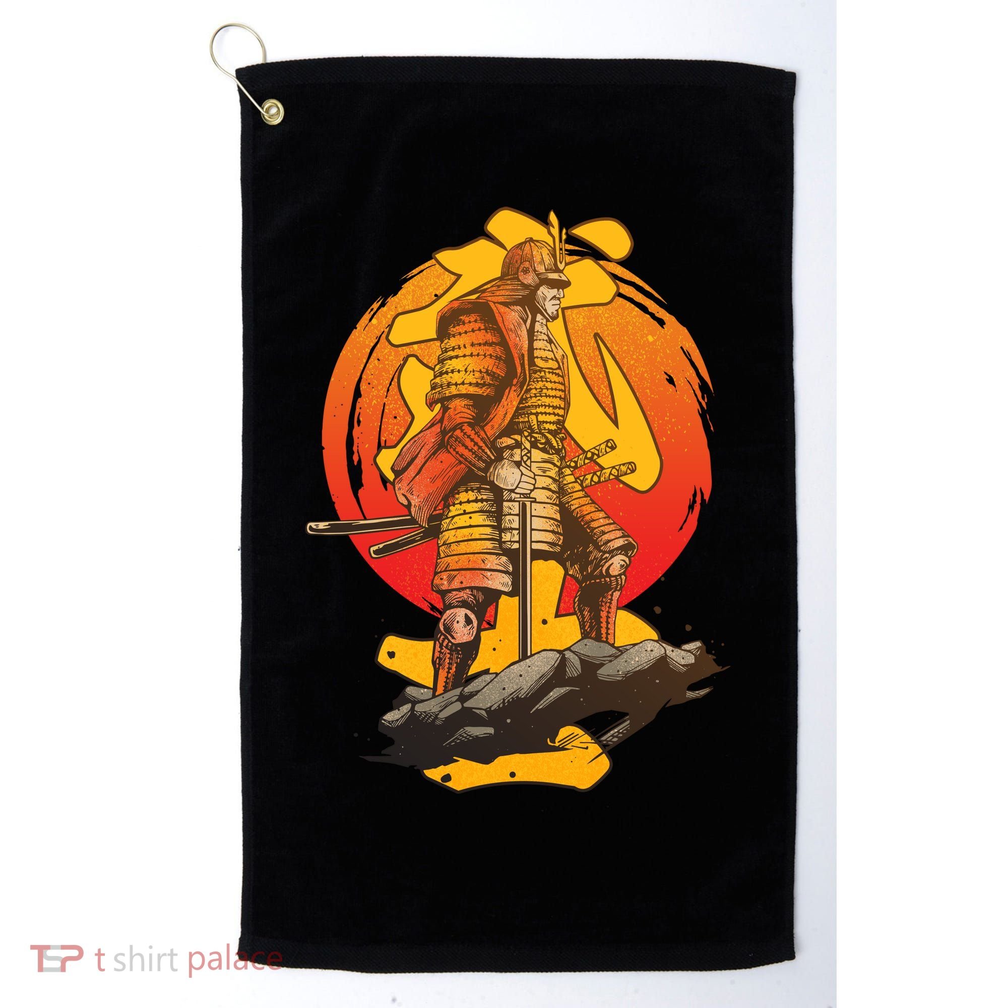 Firey Japanese Samurai Warrior Golf Towel
