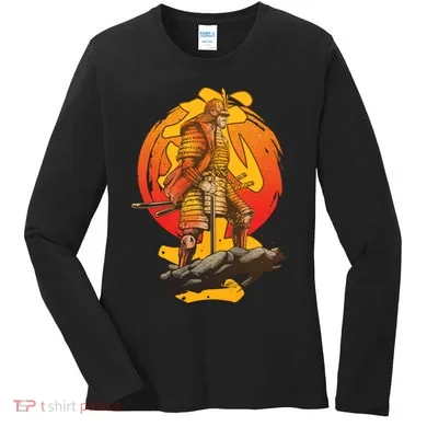 Firey Japanese Samurai Warrior Women's Long Sleeve Shirt