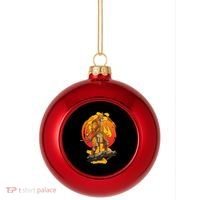 Firey Japanese Samurai Warrior Plastic Christmas Ball Ornament thumb 0