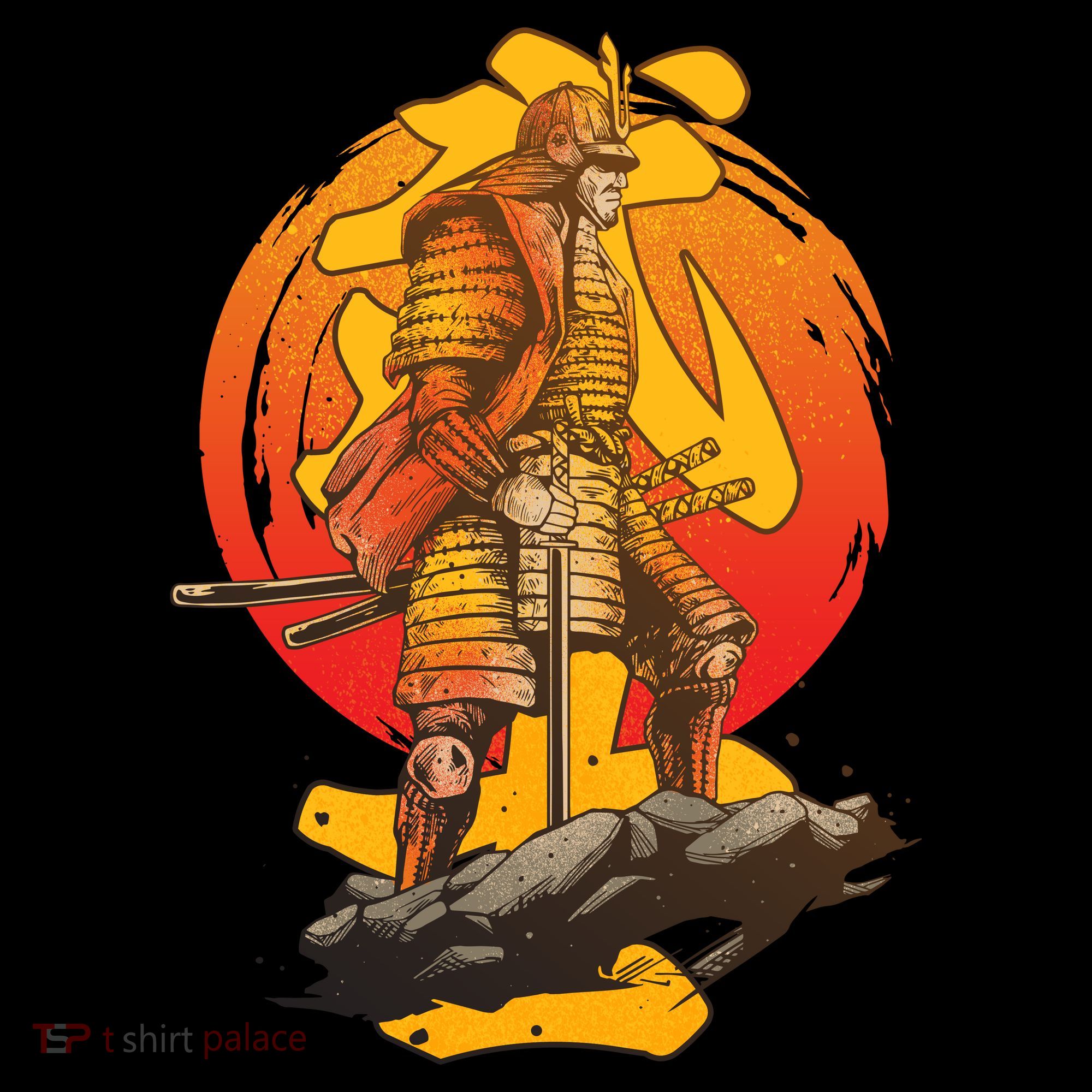 Firey Japanese Samurai Warrior Kids Sweatshirt