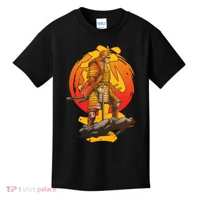 Firey Japanese Samurai Warrior Kids T-Shirt